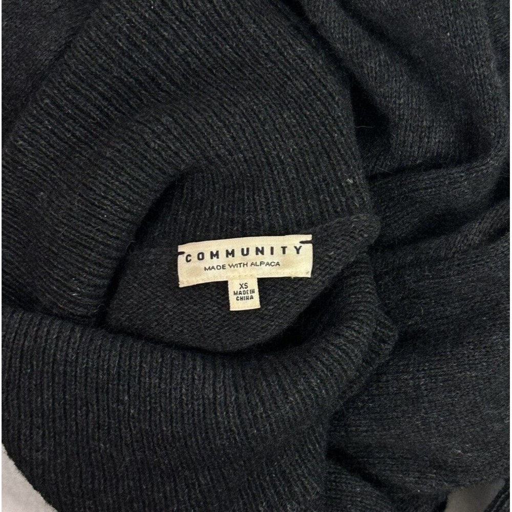 Aritzia Community Alpaca Turtleneck  Ribbed Sweater Top Dark Gray Sz XS - Picture 10 of 10